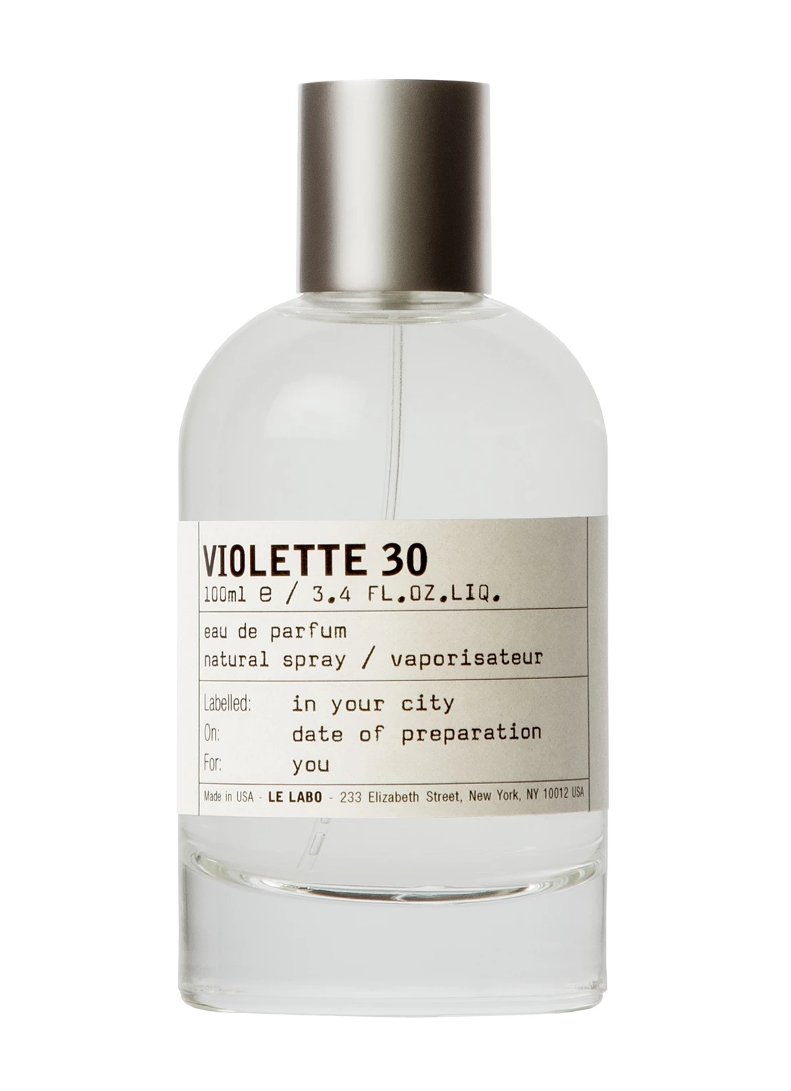 Le Labo VIOLETTE 30 紫羅蘭 30，15ml/NTD3,320；50ml/NTD7,600；100ml/NTD10,900