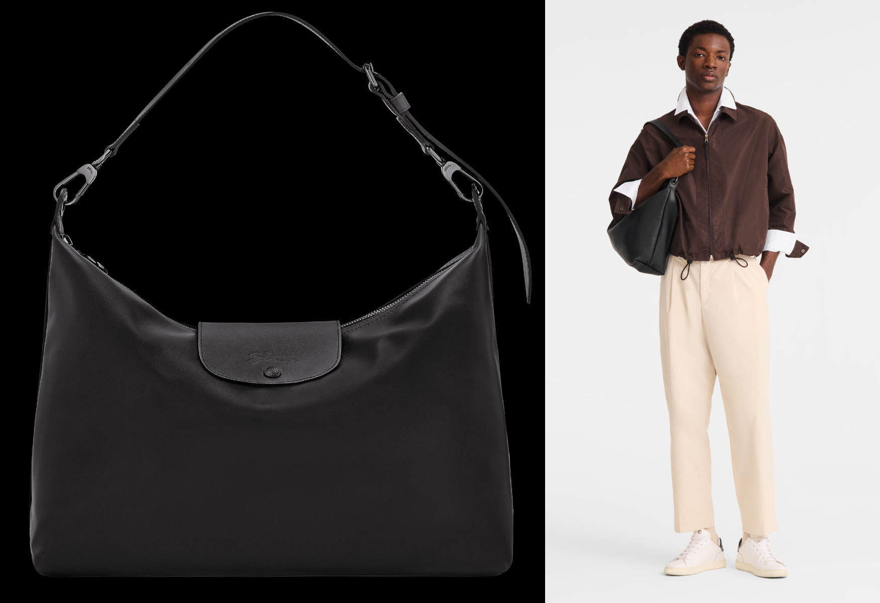 Longchamp入門Le Pliage Xtra新品2：半月型單肩包XL