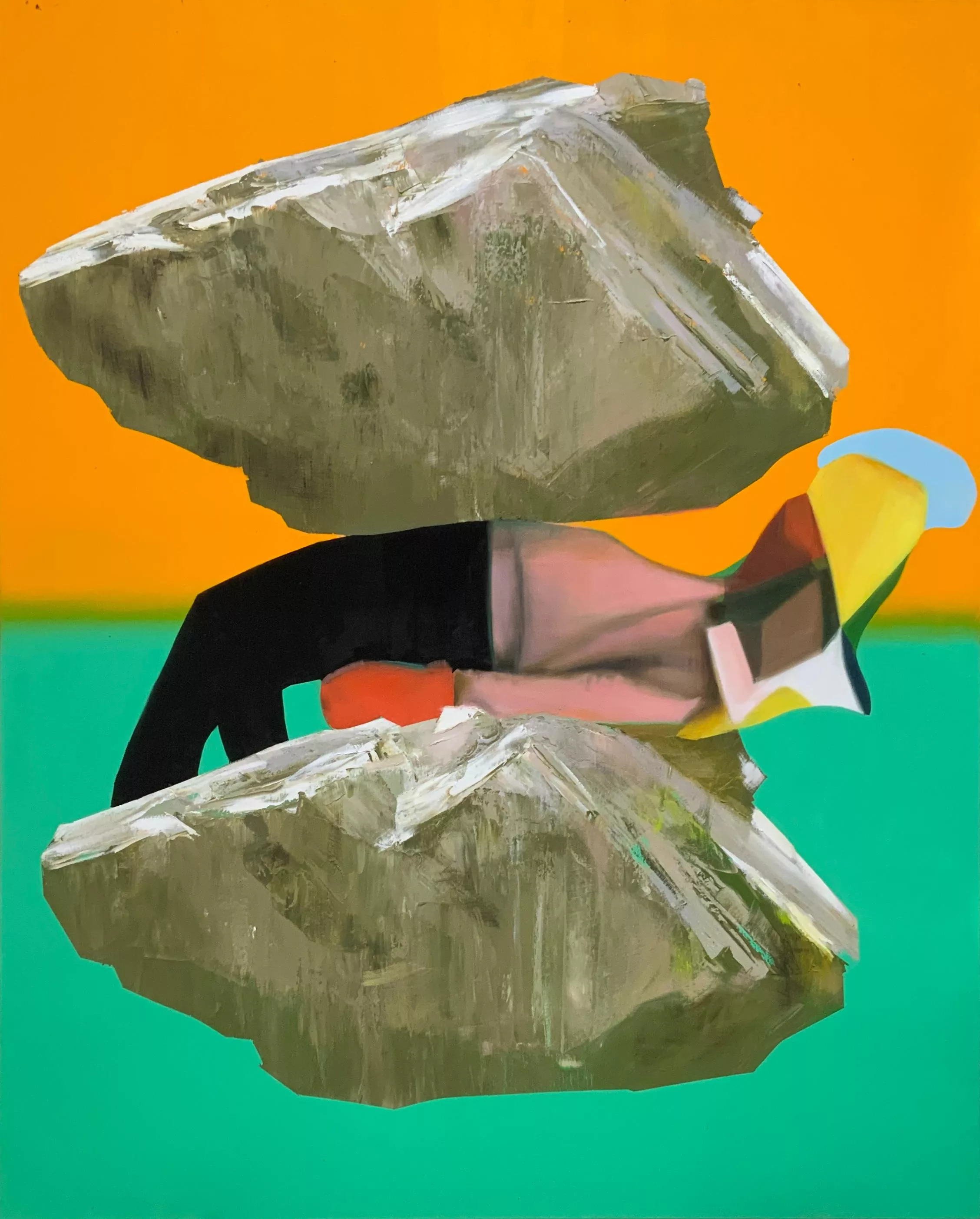 毓繡美術館 《想像的質地》格蕾特‧范‧奧特加登 Greet Van Autgaerden_葉、石、人、石#4