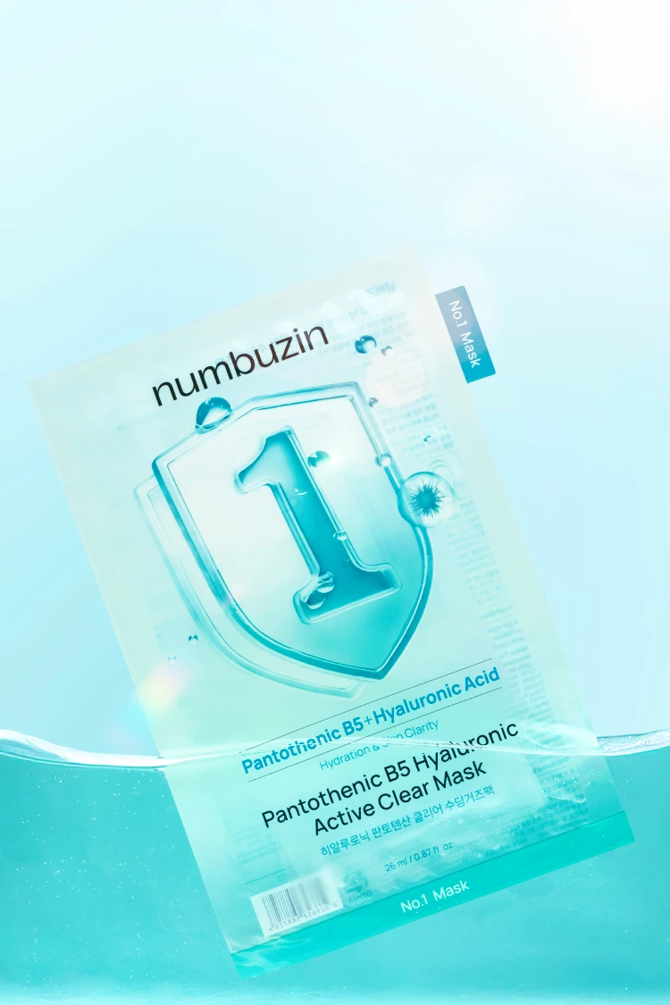 numbuzin潤碧之茵 泛醇B5玻尿酸水潤修護紗布面膜/5片