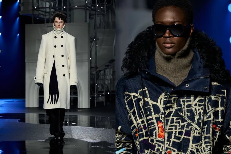 男裝的變化尤其明顯。經典輪廓被刻意錯置,大衣不再端著架子,燕尾服也少了拘謹,多了一點年輕人夜裡要出門的隨性,連帽衫與皮革混搭出一種英倫街頭的性感張力。