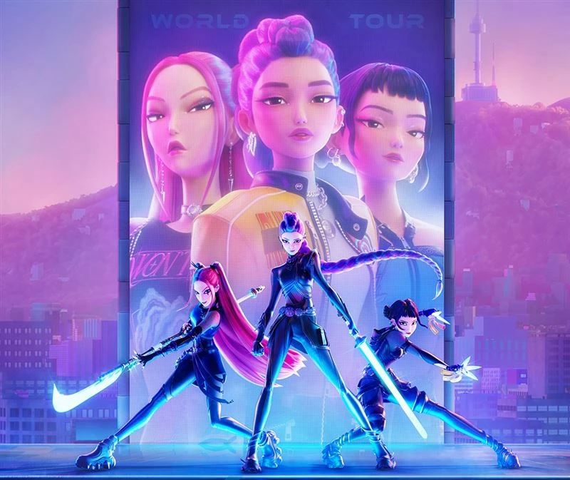 由 Netflix 攜手索尼動畫打造的《K-pop 獵魔女團》，故事以三人女團 Huntrix 為主軸，講述她們不只是全球萬千粉絲追捧的 K-pop 偶像，更是祕密肩負保護人類世界的獵魔女巫傳人，面對一群被惡魔附身、以音樂操控人心的黑暗偶像 Saja Boys，必須透過音樂來封印逐漸滲透現實的地獄力量。