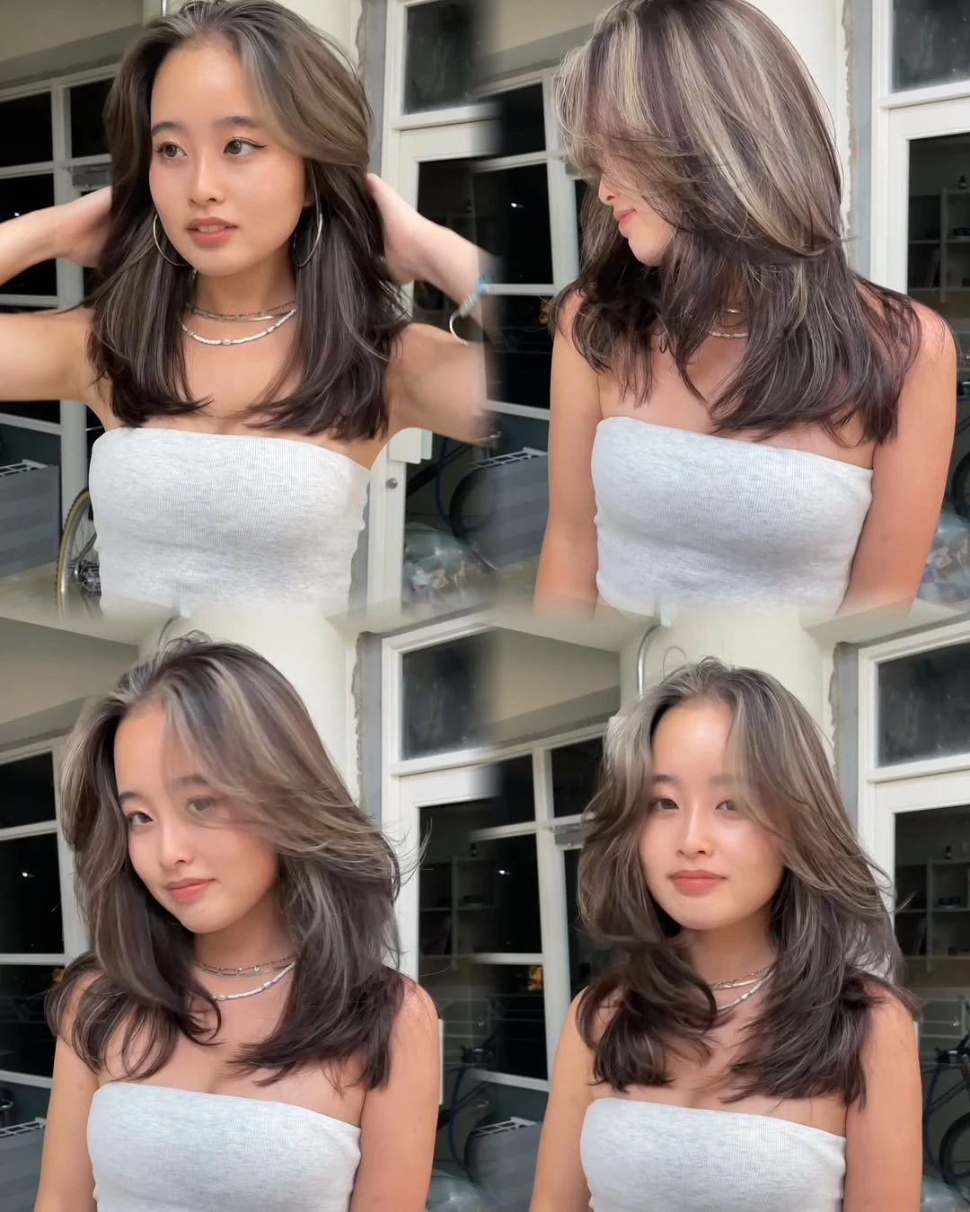冷棕色髮型推薦19:氣墊燙X歐美線條染