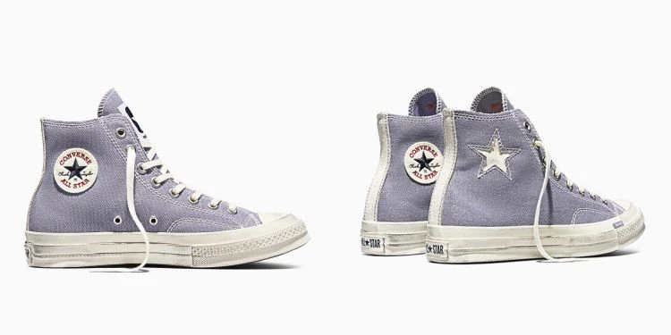 Converse teamed up with Los Angeles brand Madhappy to inject a extremely Californian vibe into the classic Chuck 70. This collaboration uses 18oz heavyweight washed canvas to create the upper, deliberately preserving the natural traces of the edges, paired with a fur heel and dyed toe and trim, with a gray-blue color scheme that is low-key and eye-catching, adding a touch of contemporary style to the classic silhouette, making it a must-have for those who appreciate quality!