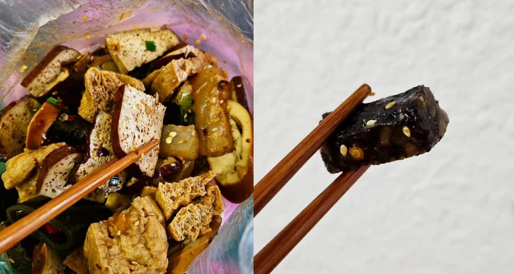 相較於大家熟悉到不行的台式家常滷味，這間「湖南滷串」一入口，迎面而來的是一股鮮明又奔放的香、麻、辣氣息，味道立刻在口中綻放開來。仔細一看，上頭還撒了些許白芝麻，咀嚼之間不時飄出淡淡的堅果香，更替整體風味添了幾分層次與香氣。