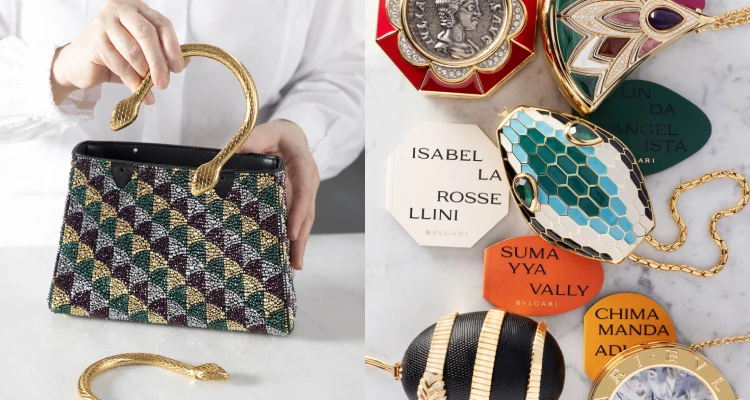 正是在這樣的創作養成與美學脈絡之下，Mary Katrantzou於短短上任期間，便接連為寶格麗帶來多個完整皮件系列，從初登場的「Calla」，到最新以晚宴包造型為主軸的「Icons Minaudière」系列，無論是設計靈感、輪廓比例，乃至細節工藝的呈現，每一款都精緻而自成風格。那優美的線條與表面裝飾細節，亦完美呼應了寶格麗在珠寶與腕錶製作上引以為傲的工藝語彙，清楚展現品牌對皮件市場長期耕耘的企圖心，以及未來方向的明確與決心。