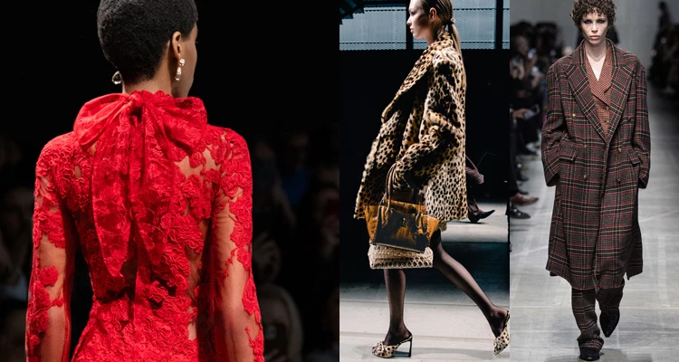 隨著秀場推移，一種更為私密、帶著昔日宅邸氛圍的氣息浮現。人造貂皮優雅地盤旋於海軍短大衣袖口，豹紋圖騰與襯裙交織出危險而迷人的魅力。珊瑚粉的雪紡與草色蕾絲相互纏繞，晚禮服上的花卉紋理如同鐫刻在面料上的永恆記憶。