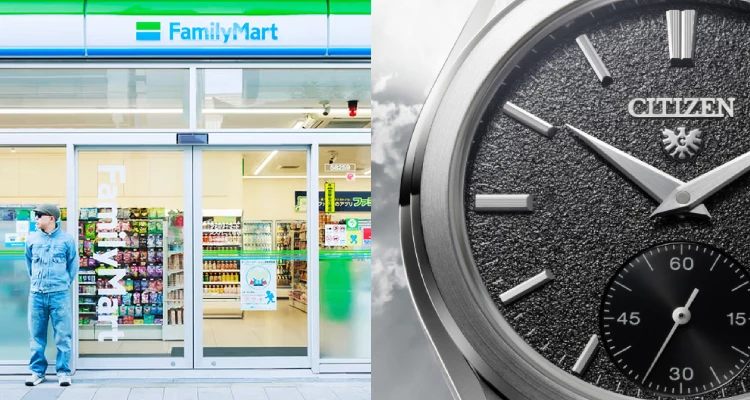 日方FamilyMart（全家便利商店）與百年中錶老字號—Citizen（星辰）的聯名，我覺得，也剛好迎合上近年日本品牌所推崇的「生活感美學」，把便利商店文化、日常機能予以巧妙融合，做出一種讓人會心一笑的親切感。這次聯名的最大亮點，就是直接把全家便利商店最經典的藍、綠Logo配色融入進Citizen的錶盤與錶帶設計中，甚至連數字與細節配置，都充滿濃濃熟悉便利商店氛圍。整體走的是復古錶路線，搭配Citizen一貫輕質量、實用的配戴感，比起收藏品，它更像是一件真正適合我們每天戴出門的生活配件。