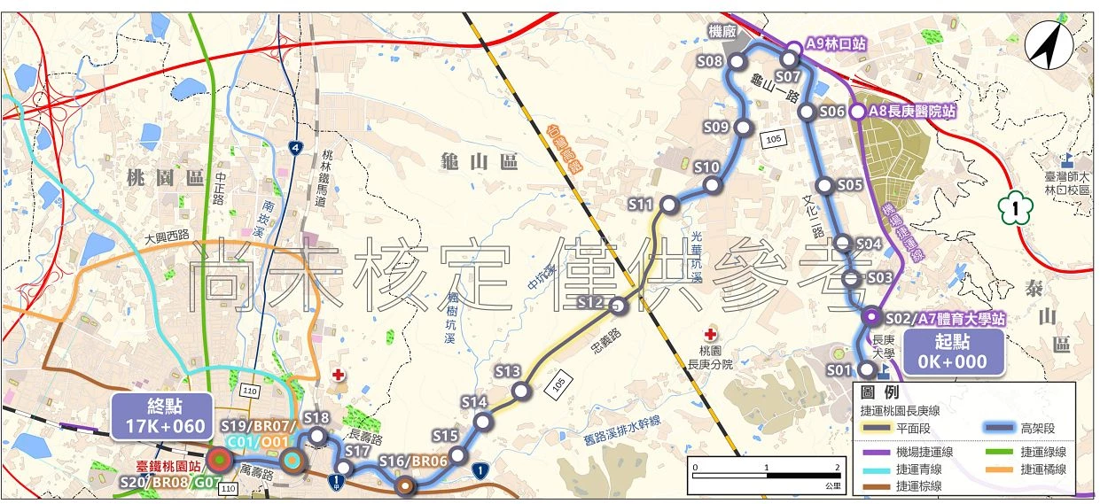 籌備多時的桃園捷運「長庚線」，又稱「銀線」，在市政府推動下，近日展開初步工程說明。此路線全長約 17 公里，初步規劃採用輕軌系統建設，共設置 20 座車站。起點為「長庚大學」，終點為「台鐵桃園站」，途中行經林口地區、龜山區及桃園市區，強化東西向交通便利性。