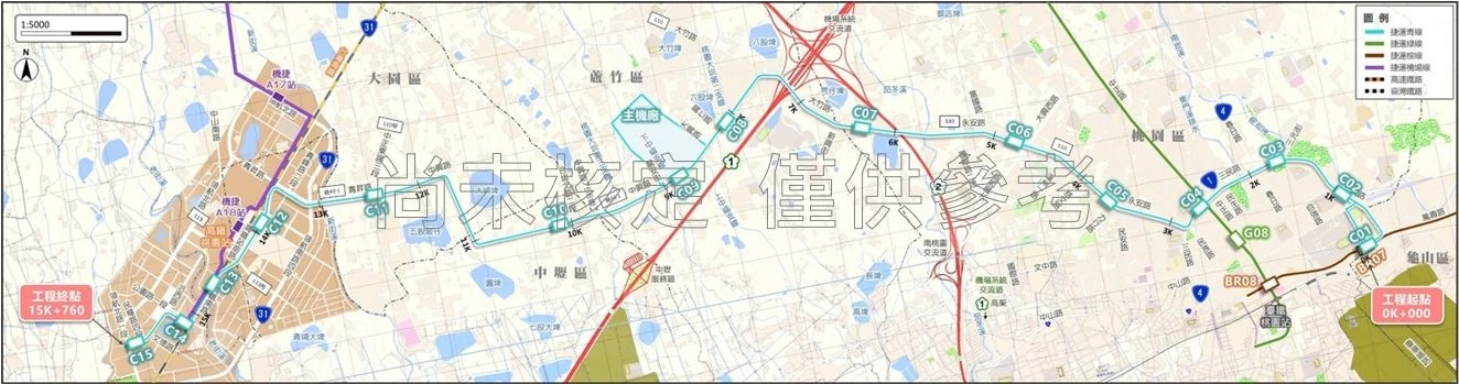 隨著亞洲矽谷計畫、會展產業與智慧城市建設逐步到位，完善的軌道與交通接駁系統將吸引更多優質企業落腳桃園。未來，亞矽創研中心除了串聯桃園高鐵與機場捷運外，也將整合捷運「青線」。未來將串聯桃園市區、蘆竹、青埔高鐵特區及中壢等重要生活圈，並與「棕線」銜接，可望大幅縮短桃園市區往返青埔的通勤時間，帶動青埔成為桃園最具發展潛力的科技與商務核心。