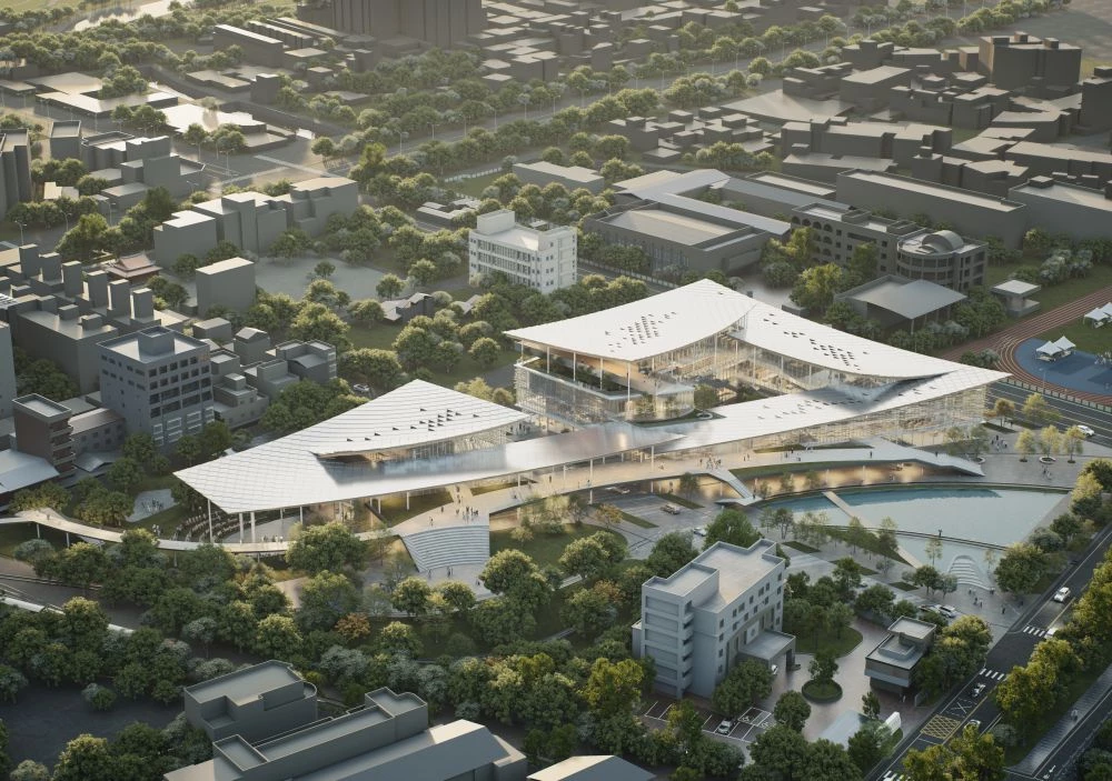 嘉義將迎來全新文化地標——「圖書館總館園區」，坐落於嘉義市東區博東路與維新路口。不僅是嘉義首座大型圖書館總館，亦將串聯北門車站、北興國中與周邊藝文場館，重塑城市文化軸線。由潘冀聯合建築師事務所操刀設計，以「木都」歷史為核心概念，融合山林與鐵道意象，打造兼具閱讀、教育與城市景觀功能的複合型公共文化園區，預計 2030 年底完工。