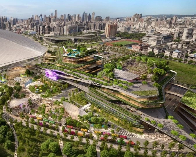 更令人期待的是,台中「超巨蛋」將興建約 10 萬坪營業面積的大型百貨商場。這不僅意味著將超越即將完工的「D-ONE 第一大天地」商場(約 9 萬坪營業面積),也將成為全台最大的購物中心。此外,園區也將引入飯店,形塑結合「運動場館+住宿+商業」的垂直整合模式。
