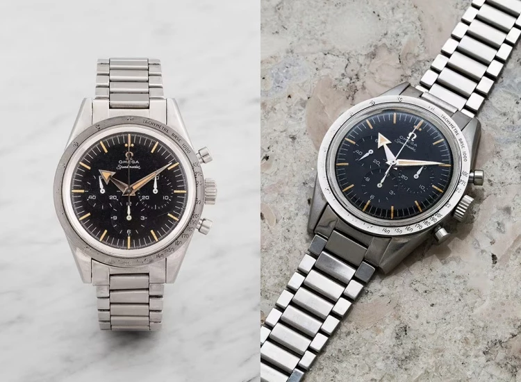 談到 Speedmaster 超霸系列，多數人會直覺聯想到登月，但它的起點其實更務實。1957年，Omega 推出首款 Speedmaster（CK2915），定位為賽車運動計時工具，與 Seamaster 300、Railmaster 同屬 Professional 系列。當年最具突破性的設計，是把測速刻度移至錶圈外側。這項改變讓計時與速度換算更直觀，也奠定超霸日後的視覺辨識。換言之，這枚腕錶的核心從一開始就是「精準計時」，太空傳奇只是後來的篇章。