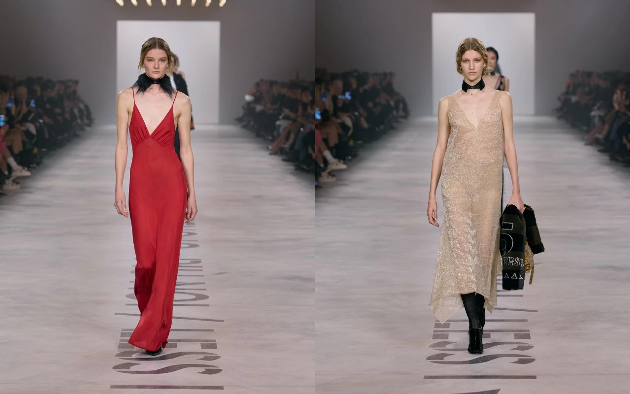 此外，還能看見絲緞、蕾絲面料運用的洋裝登場，恰如其分的性感與仙氣，讓人聯想到她在 Dior 時期為女性形塑堅毅與柔美並存的意象。