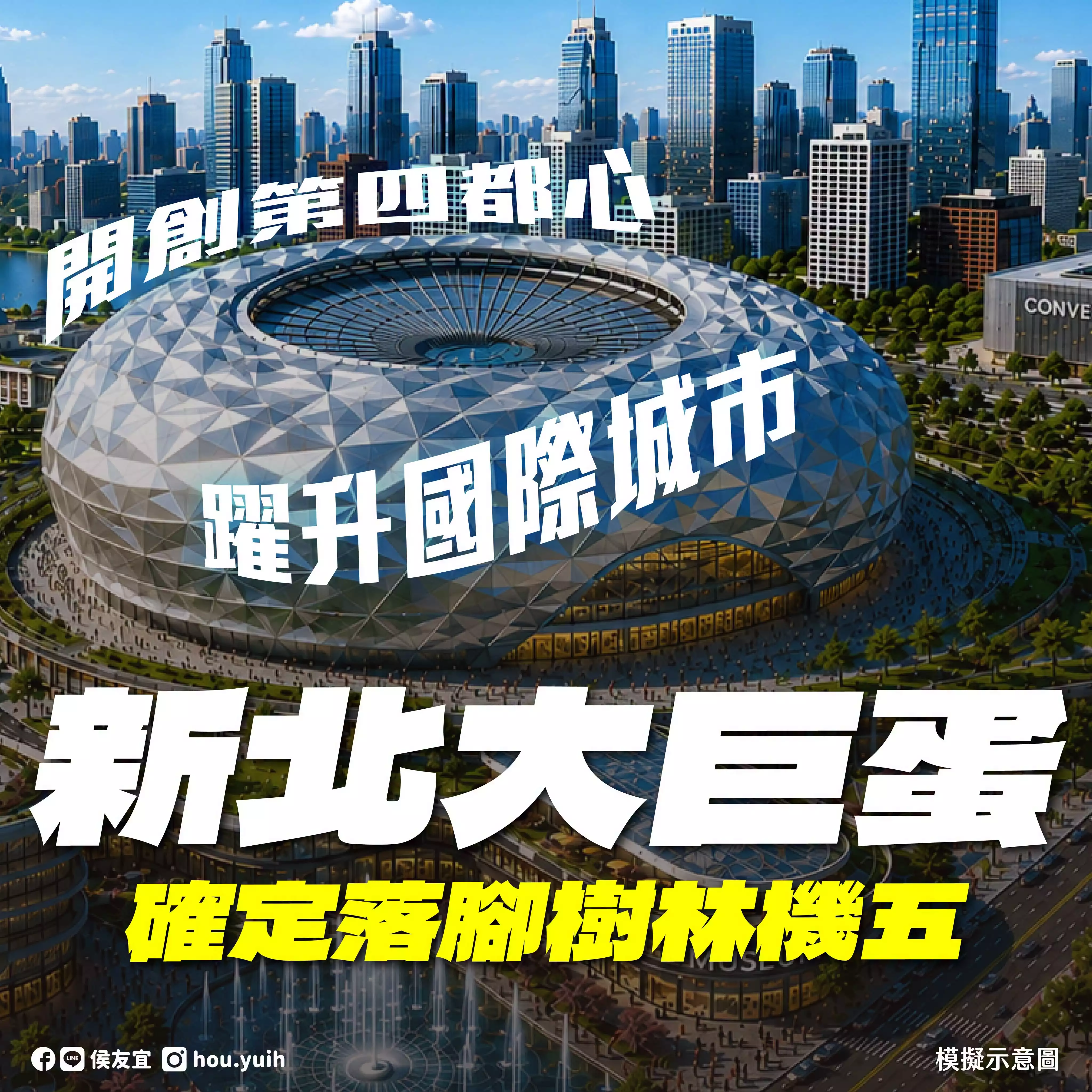 新北大巨蛋並非只有一座體育館，而是結合娛樂、商業及觀光機能的大型複合開發案。市府提出「提早到、留下來、晚點走」的發展理念，除了大巨蛋本體外，周邊還規劃包括親子樂園、購物商場、國際星級飯店、會展中心及商辦大樓。目前基地周邊已有樹林秀泰生活、新北市樹林國民運動中心等生活機能，未來隨著大型商業設施進駐，可望帶動就業、觀光及消費人潮，進一步提升樹林整體發展能量。