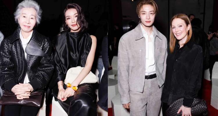 這場Bottega Veneta 2026 秋冬大秀現場星光熠熠，不僅有品牌大使─舒淇與奧斯卡影后Julianne Moore（茱莉安摩爾）同台現身，展現跨越東、西方的優雅氣場；南韓傳奇影后─尹汝貞也以知性氣質驚喜坐鎮；再加上人氣天團Stray Kids成員─I.N，他所帶來的青春潮流活力...眾星雲集在宛如歌劇舞台的鮮紅秀場中，共同見證創意總監Louise Trotter對於「粗獷與感性」的品牌工藝新敘事。