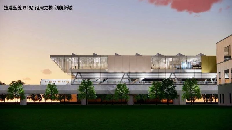 台中捷運「藍線延伸太平」最大的亮點之一，是強化台中火車站後站的交通機能，並串聯既有藍 線系統。B21 站可串聯旱溪觀光夜市與台新醫院；B22 站可轉乘紫線 P07 站，向北銜接捷運綠線延伸 G1 站，向南行經祥順路、太平區中山路及永義路等重要幹道；B23 站鄰近太平運動場、長安醫院與太平商圈；B24 站則鄰近勤益商圈與勤益科大。