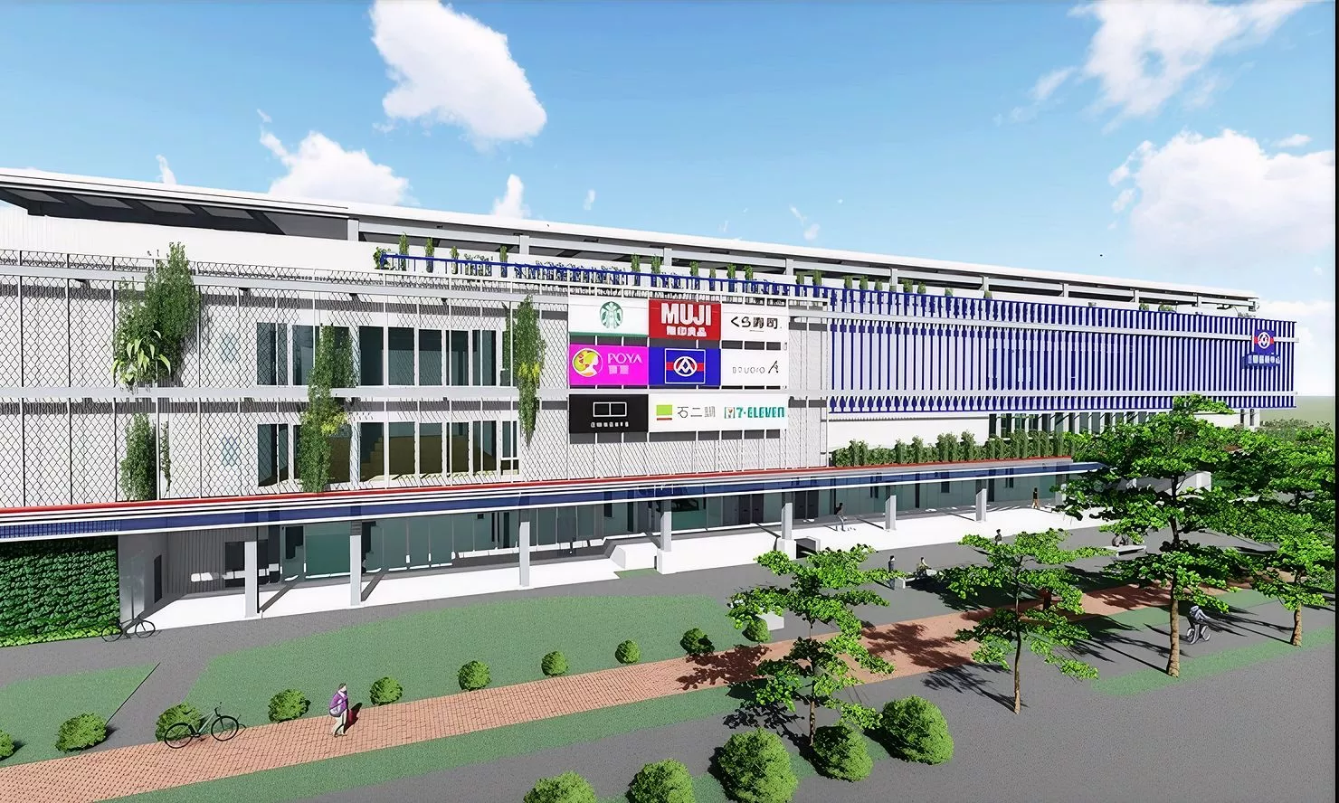 全聯百貨干城店採四層樓規劃:1 樓規劃為全聯超級市場,擁有全台規模最大的門市空間之一,集結生鮮蔬果、現烤烘焙、熟食、美食專區等,提供更豐富的選擇。2 至 3 樓則規劃為生活與餐飲商店街,預計引進生活用品、藥妝、餐飲品牌、咖啡廳等多元店家。4 樓則設置大型室內停車場,規劃約 99 個汽車停車位及 101 個機車停車位,提升整體購物便利性。