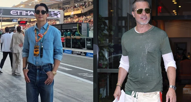 而這款讓丁海寅愛不釋手的江詩丹頓「222」系列，不僅讓他直接「一金、一銀」包色收藏。值得一提的是，就連好萊塢巨星Brad Pitt在先前宣傳《F1電影》時，也曾配搭過同款亮相，瞬間成為全球錶迷焦點。從原創版到後續的復刻款，「222」無論在工藝、設計或收藏價值上，都始終維持其在高級運動錶領域的標竿地位，實至名歸地成就了真正的「跨世代鐘錶傳奇」。