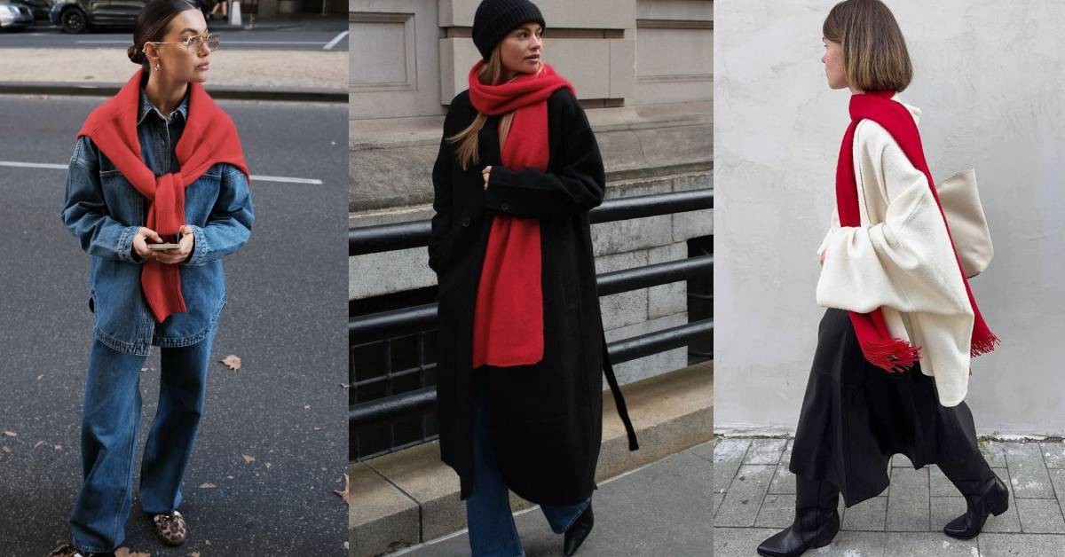 如何用紅圍巾穿搭配色5大攻略+10款新品：「這組合」最多人嘗試