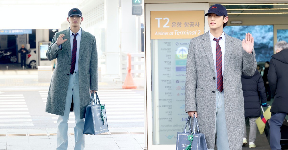金珉奎機場穿搭回到男大生！同款Dior托特包、棒球帽話題度高！