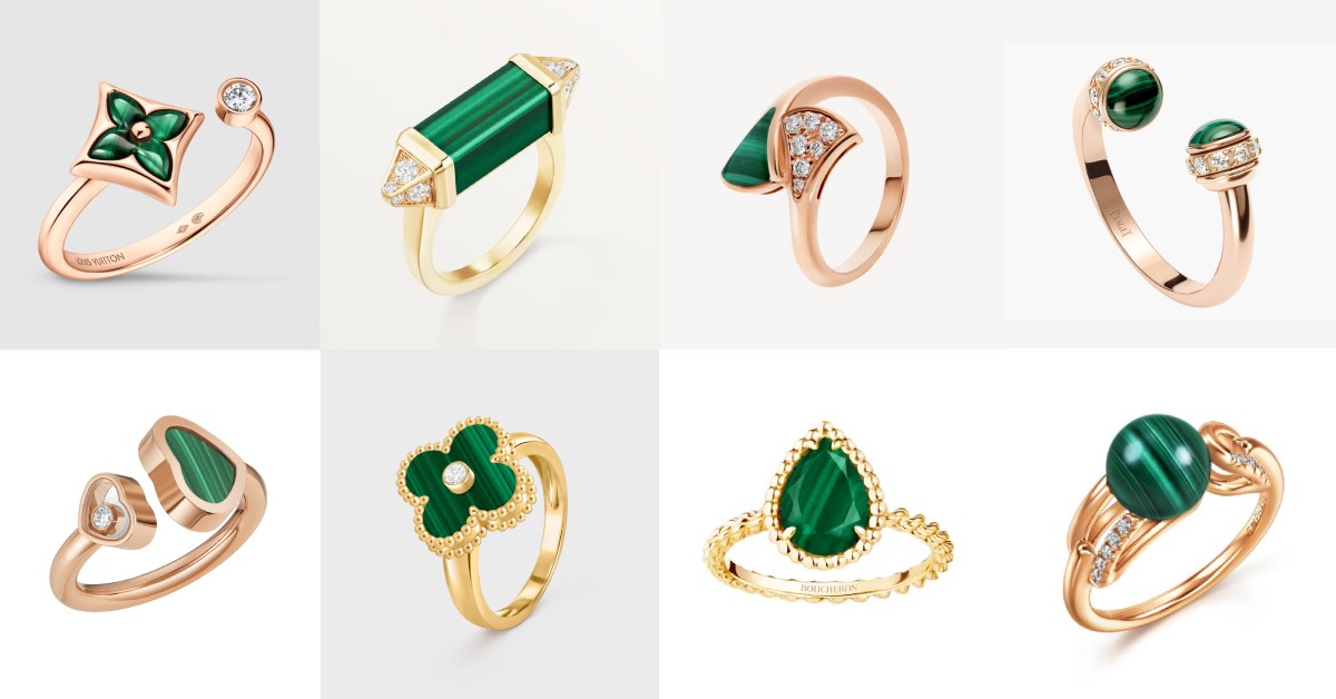 最強招財開運珠寶推薦綠色孔雀石戒指！VCA四葉草、LV老花，這8款母親節送禮超適合