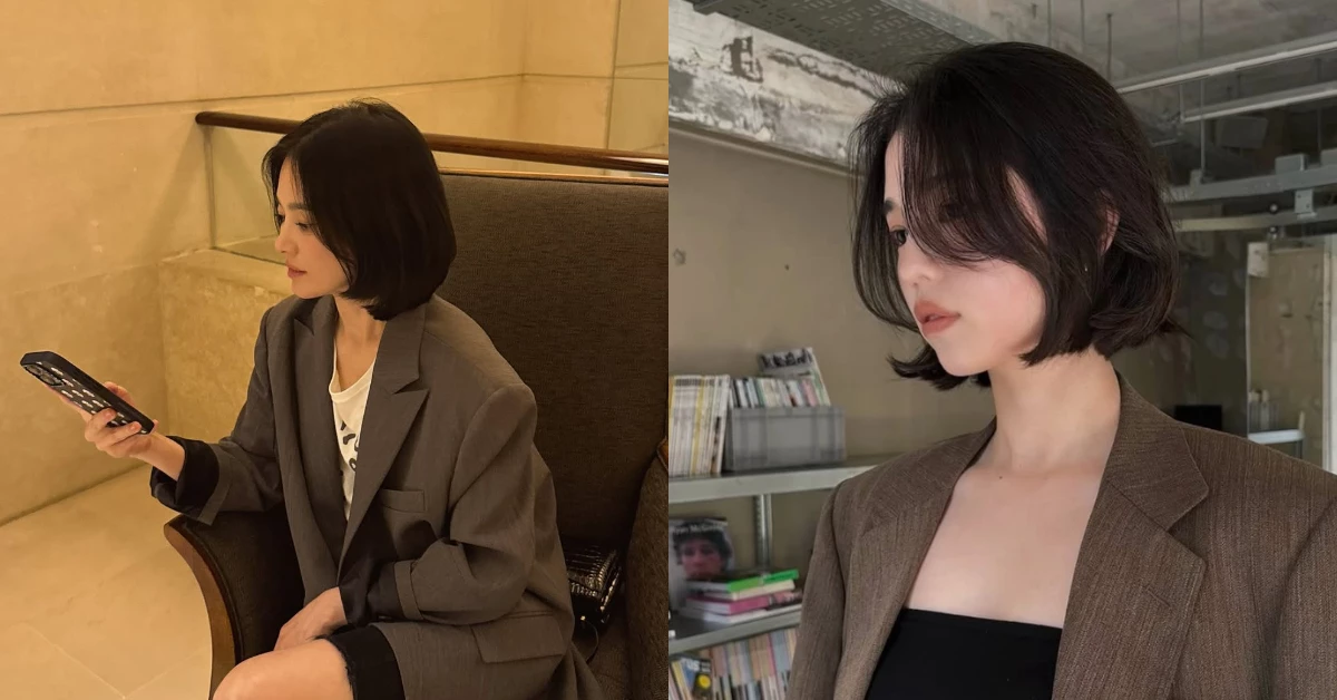 44歲宋慧喬中分鮑伯短髮太減齡！5款顯小臉髮型推薦：八字瀏海、層次剪圓臉也適合