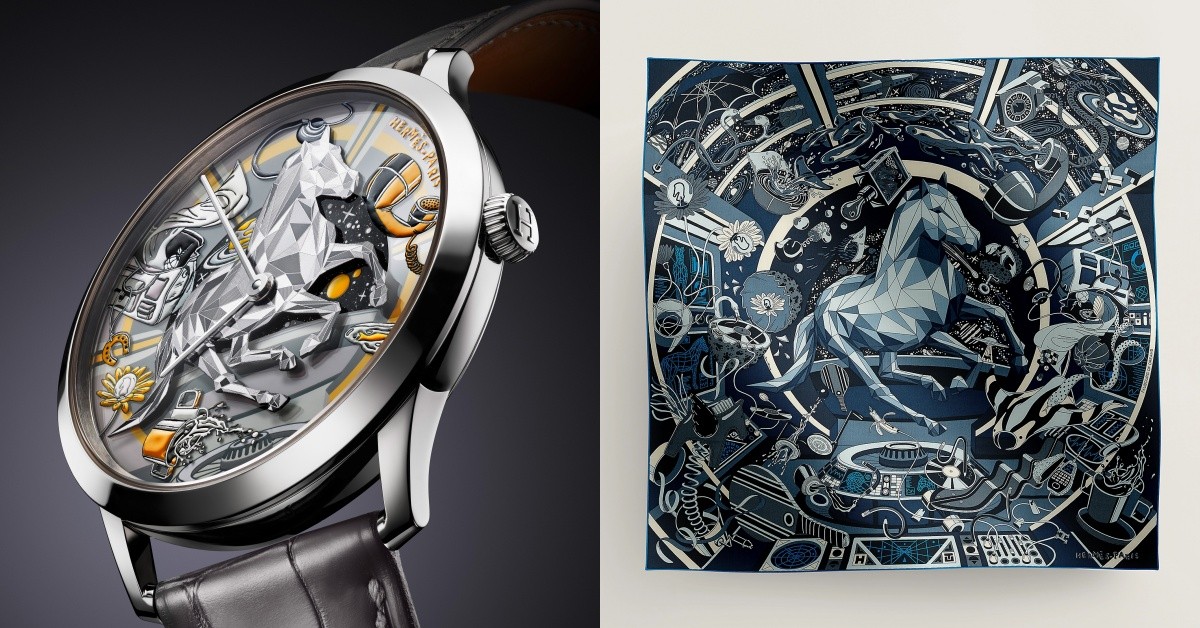 愛馬仕絲巾躍上手腕！Hermès「福寶夢境」工藝腕錶，藏家值得投資