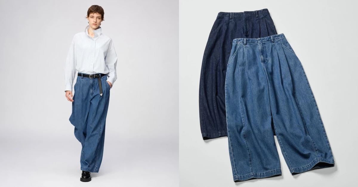 Uniqlo又出顯瘦神褲！C系列「寬版氣球牛仔褲」登場，藏肉效果程度不輸繭形褲！