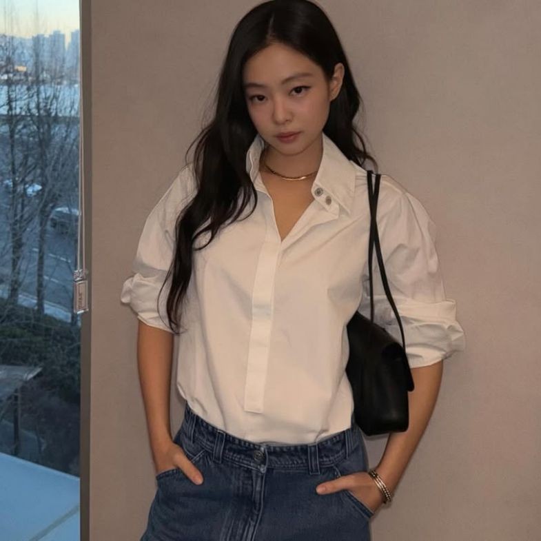 Jennie襯衫穿搭5招示範！Chanel白襯衫造型掀話題