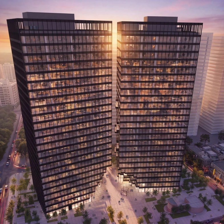 台北重量級新地標「南港雙塔」！捷運昆陽站前，建築大師MVRDV打造